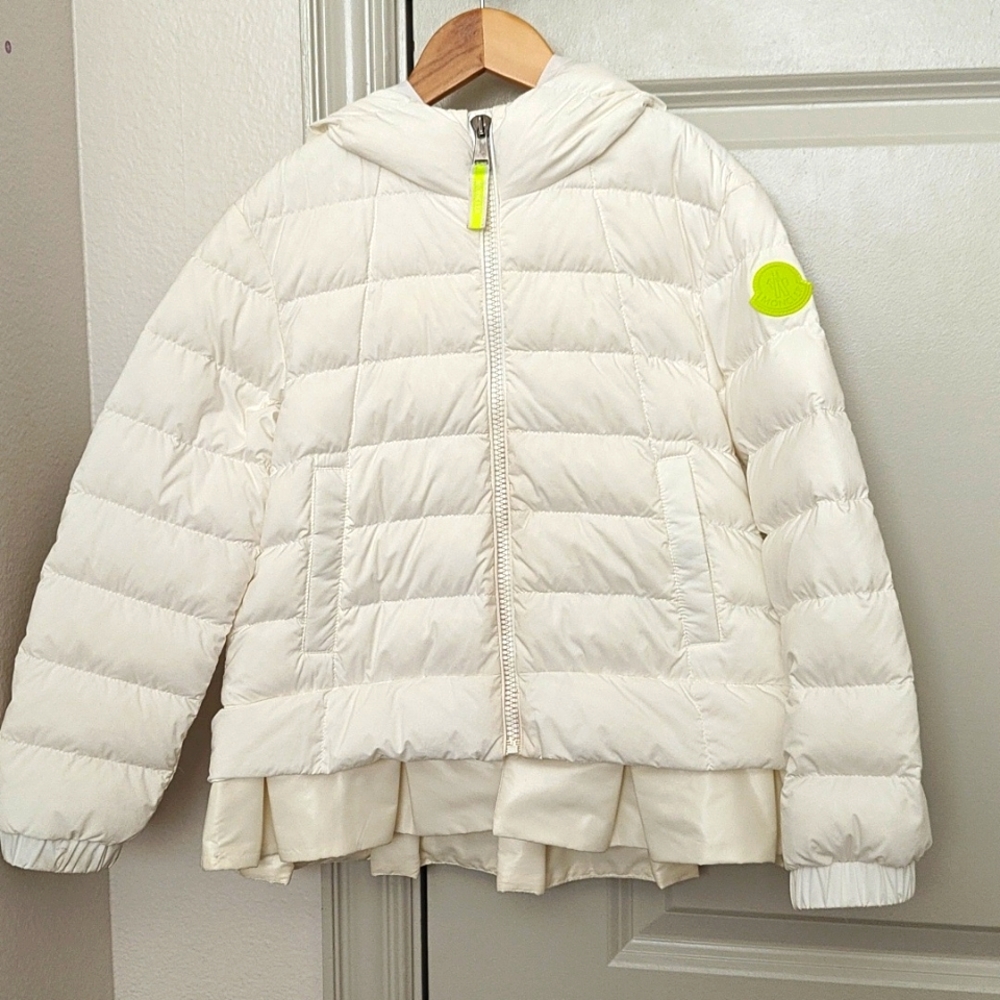 Moncler girl's hooded zip up gooses down puffer jacket coat 8t